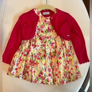 Mayoral Dress & Cardigan